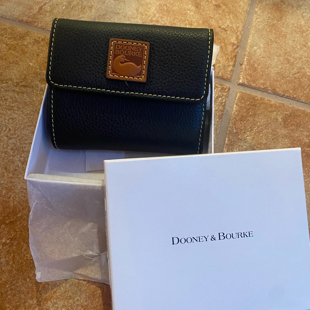Dooney and Bourke black leather wallet new with tags